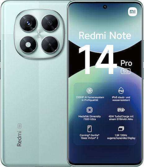 Xiaomi Redmi Note 14 Pro 5G (12GB/512GB) Coral Green view 1