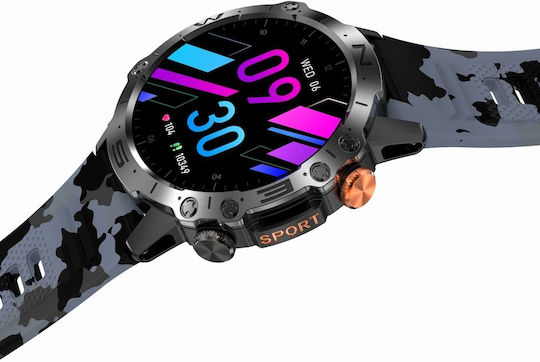 Gravity GT20 46mm Smartwatch with Heart Rate Monitor (Black / Black Camo) view 6