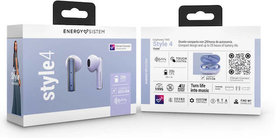 Energy Sistem Style 4 In-ear Bluetooth Handsfree Earphones with Charging Case Violet view 8