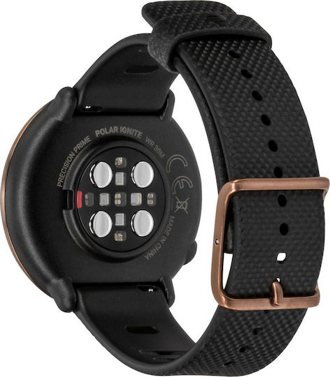 Polar Ignite 43mm Waterproof Smartwatch with Heart Rate Monitor (Copper Silicone) vue 5