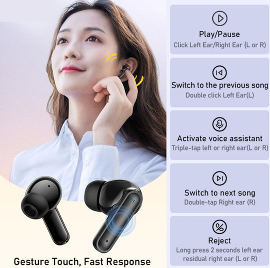 Awei T71 In-ear Bluetooth Handsfree Earphones with Sweat Resistance and Charging Case Black view 2