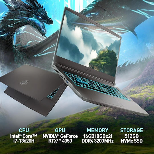 MSI Thin 15 B13VE-2678US 15.6" FHD 144Hz (i7-13620H/16GB/512GB SSD/GeForce RTX 4050/W11 Home) (US Keyboard) view 2