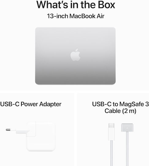 Apple MacBook Air 13" (2024) 13.6" Retina Display (M3-8-core/16GB/512GB SSD) Silver (International English Keyboard) vue 9