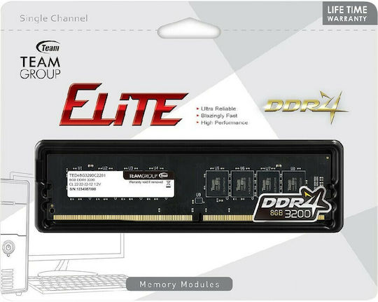 TeamGroup Elite DDR4 with Module 1x8GB and Speed 3200 for Desktop TED48G3200C2201 view 3