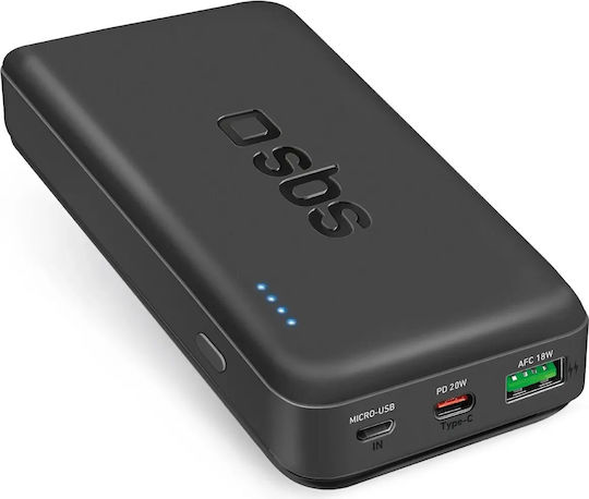 SBS Power Bank 20000mAh 20W with USB-A Port and USB-C Port Power Delivery Black