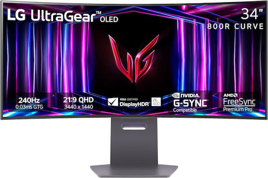 LG 34GS95QE UltraGear Ultrawide OLED HDR Curved Gaming Monitor 34" QHD 3440x1440 240Hz with Response Time 0.03ms GTG view 1