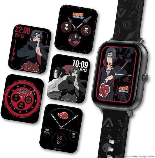 Abyx Fit Touch 3 Smartwatch with Heart Rate Monitor (Itachi Uchiwa)