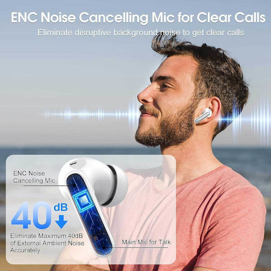 Csasan J90 Pro In-ear Bluetooth Handsfree Earphones with Sweat Resistance and Charging Case White vista 3