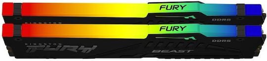 Kingston Fury Beast RGB DDR5 32GB RAM with 2x16GB Modules and Speed 5600 for Desktop KF556C36BBEAK2-32 vue 6
