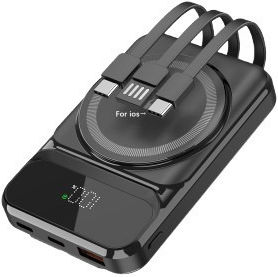ET-011 MagSafe Power Bank 10000mAh 15W with USB-A Port and 2 USB-C Ports Black vue 2
