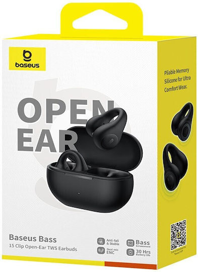 Baseus Bass 15 Clip Open Ear Bluetooth Handsfree Earphones with Charging Case Black view 7