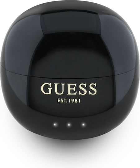 Guess Glossy Effect Earbud Bluetooth Handsfree Earphones with Sweat Resistance and Charging Case Black vue 2