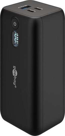Goobay 76254 Power Bank 20000mAh 65W with USB-A Port and 2 USB-C Ports Power Delivery Black