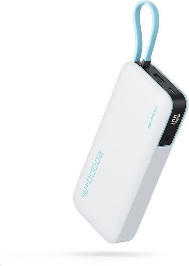 Cuktech CUKP200NGLLG Power Bank 20000mAh 55W with USB-A Port and USB-C Port White