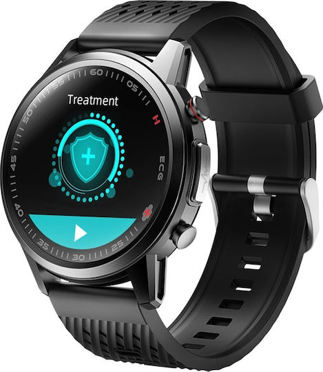 Kumi KU3 Pro 47mm Smartwatch with Heart Rate Monitor (Black)