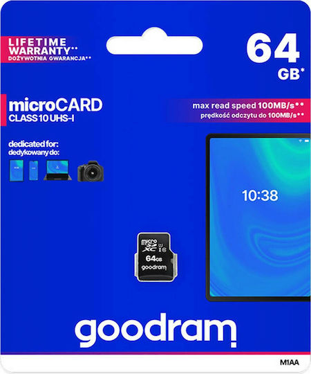 GoodRAM M1AA microSDXC 64GB U1 UHS-I 100MB/s with Adapter view 7