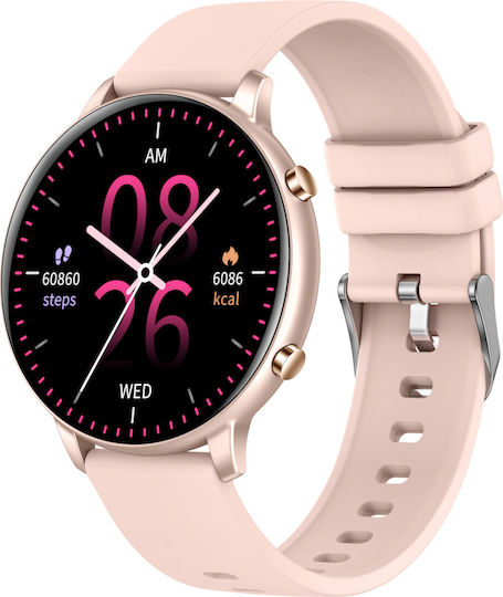 Idealstore Koopio2 Smartwatch Bluetooth Call Voice Assistant Slim Aluminum Case Hd Display 100+ Sports Modes Sleep Management Health Monitoring Breathing Monitoring Rose Color view 1