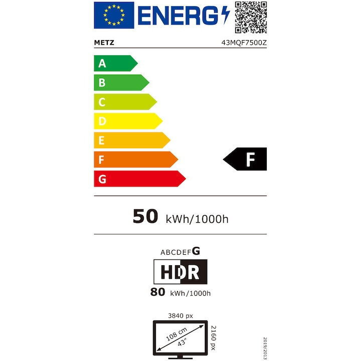Metz Smart Television 43" 4K UHD QLED 43MQF7500Z HDR (2025) view 9