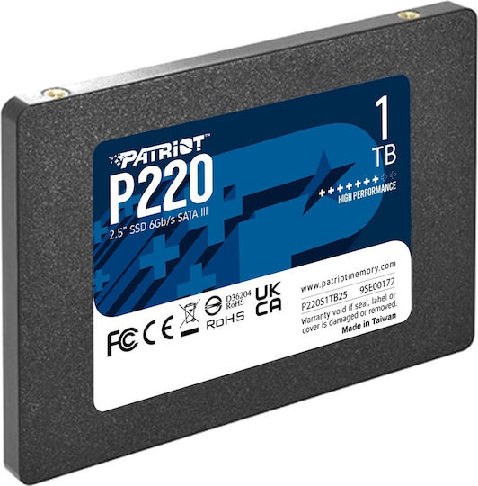 Patriot P220 SSD 1TB Type 2.5'' with SATA III Connection P220S1TB25