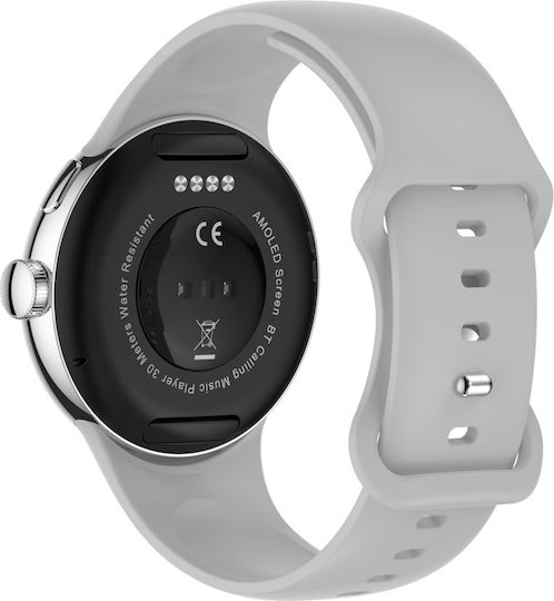 LinWear La24 Smartwatch with Heart Rate Monitor (Silver) view 2