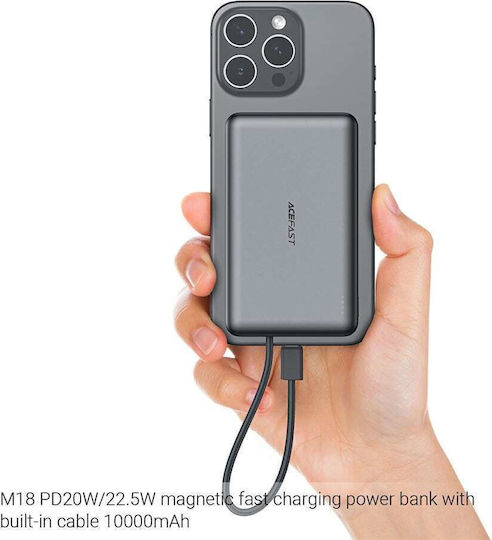Acefast M18 MagSafe Power Bank 10000mAh with USB-C Port Power Delivery Black view 6