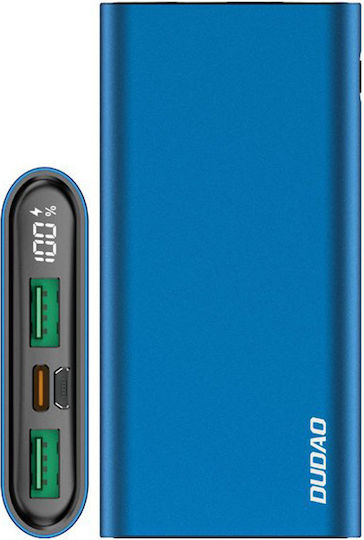 Dudao K14H Power Bank 10000mAh 20W with USB-A Port and USB-C Port Quick Charge 3.0 Blue
