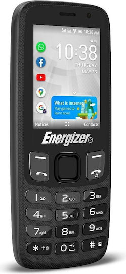 Energizer E242S Dual SIM (512MB/4GB) Mobile Phone with Buttons Black view 2