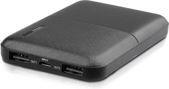 V-TAC VT-3517 Power Bank 5000mAh with 2 USB-A Ports Black view 2