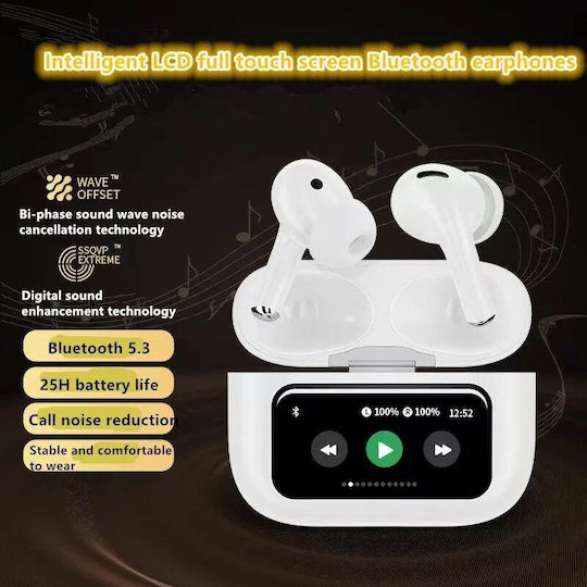 A8Pro In-ear Bluetooth Handsfree Earphones with Sweat Resistance and Charging Case White view 3