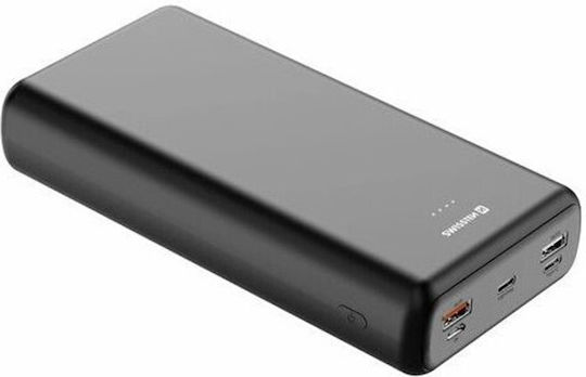 Swissten Power Bank 30000mAh 20W with 2 USB-A Ports and 3 USB-C Ports Power Delivery Black