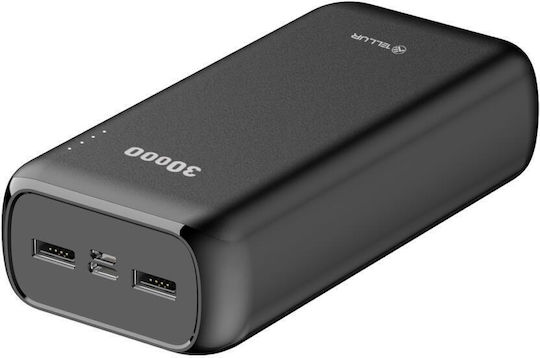 Tellur PBC303 Power Bank 30000mAh with 2 USB-A Ports and 2 USB-C Ports Black view 2
