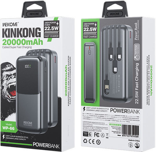 WK WP-66 Power Bank 20000mAh 22.5W Power Delivery Black vista 3