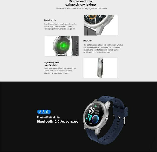 Elephone R8 Smartwatch with Heart Rate Monitor (Black) view 7