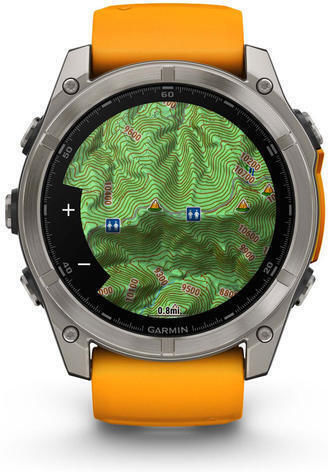 Garmin Fenix 8 Titanium 51mm Waterproof Smartwatch with Heart Rate Monitor (Sapphire, Titanium With Spark Orange/Graphite Silicone Band) view 5