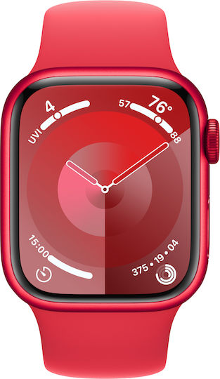 Apple Watch Series 9 Aluminium 41mm Waterproof with Heart Rate Monitor ((PRODUCT)RED Sport Band (M/L)) view 2