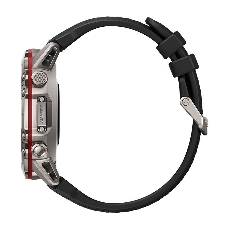 Amazfit Falcon Titanium Waterproof Smartwatch with Heart Rate Monitor (Supersonic Black) vue 7