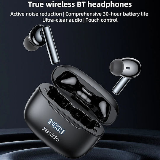 Yesido TWS23 In-ear Bluetooth Handsfree Earphones with Sweat Resistance and Charging Case Black view 5