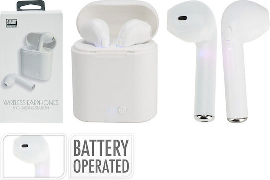 TWS Earbud Bluetooth Handsfree Earphones with Charging Case White view 1
