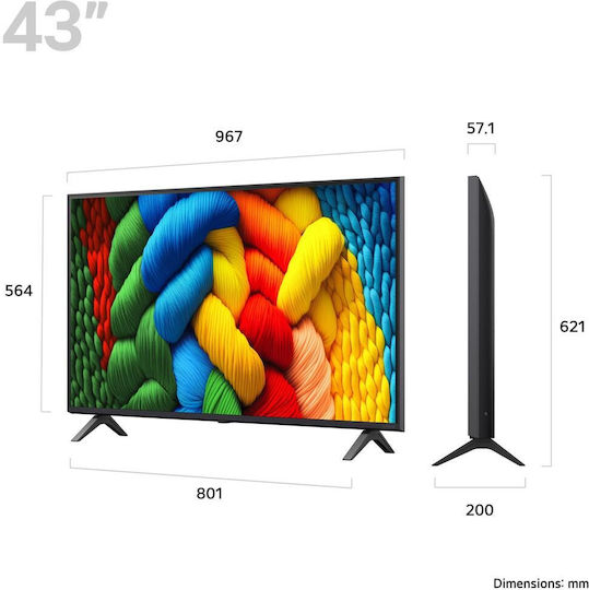 LG Smart Television 43" 4K UHD LED NanoCell 43NANO80A3B HDR (2025) view 2