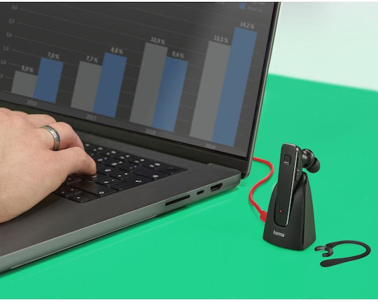 HAMA My Voice 2100 In-ear Bluetooth Handsfree Headset with Sweat Resistance and Charging Case Black view 7