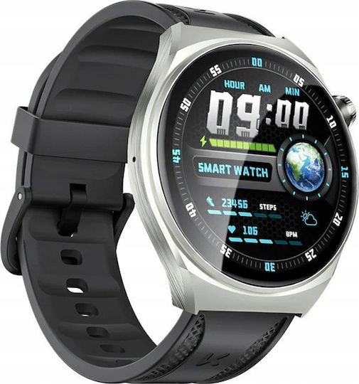 Kumi GW6 Smartwatch with Heart Rate Monitor (Silver) view 2