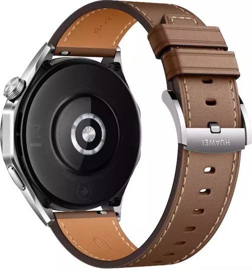 Huawei Watch GT 4 Stainless Steel 46mm Waterproof with Heart Rate Monitor (Brown Leather Strap) view 3