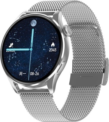 Q3 Max 1.36 Inch Color Screen Smart Watch Steel Strap Support Heart Rate Monitoring Blood Pressure Monitoring Silver view 1