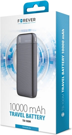 Forever TB-100M Power Bank 10000mAh with USB-A Port Black vue 2