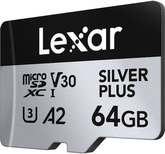 Lexar Professional Silver Plus microSDXC 64GB U3 UHS-I With Adapter view 1