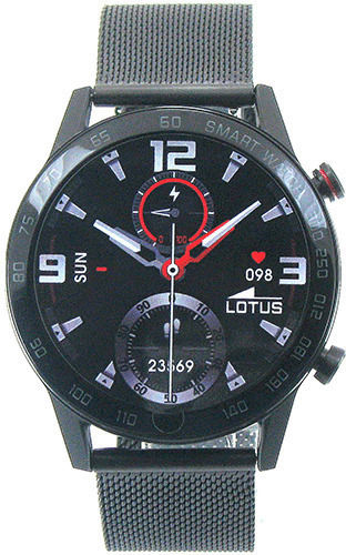 Lotus Watches 50018/1 Stainless Steel Smartwatch with Heart Rate Monitor (Black) view 1