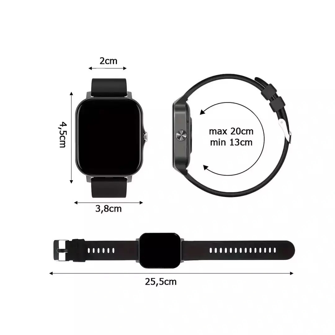 Verk Group ZL54CJ Smartwatch with Heart Rate Monitor (Black) view 7