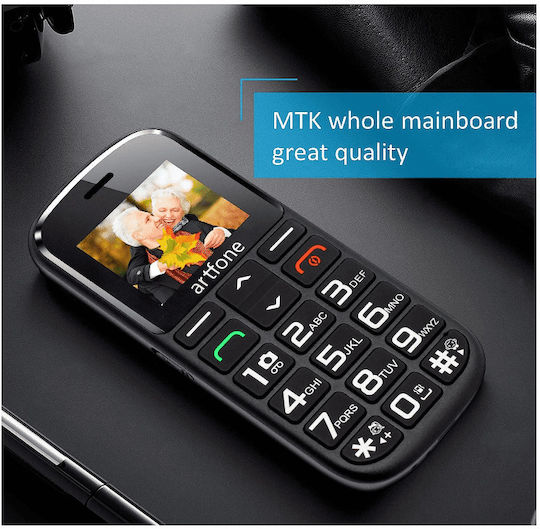 Artfone CS182 Dual SIM Mobile with Large Buttons (Greek Menu) Black view 4