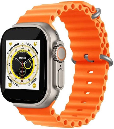 Max W9 Ultra 49mm Smartwatch with Heart Rate Monitor (Orange) view 1