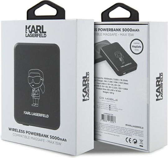 Karl Lagerfeld Outline Ionik MagSafe Power Bank 5000mAh 15W Black vue 3